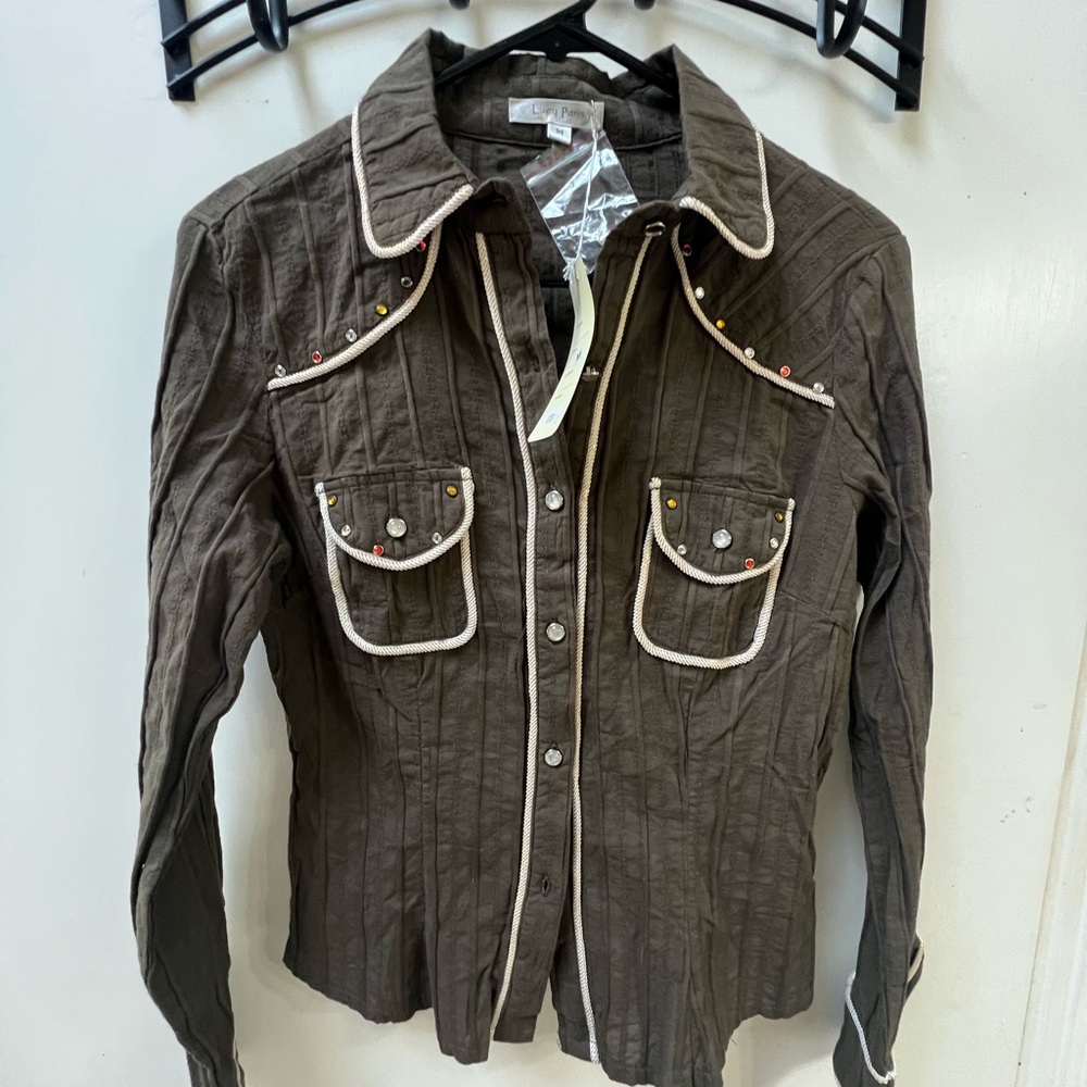 Lucy Paris Olive Button-Up Shirt
